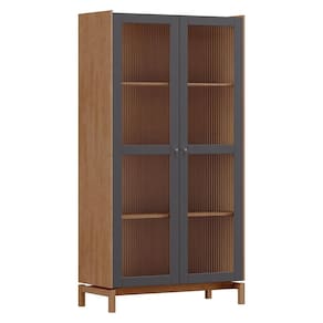 Cristaleira Barcelona 190cm 2 Portas com Vidro Canelado - Finestra Móveis