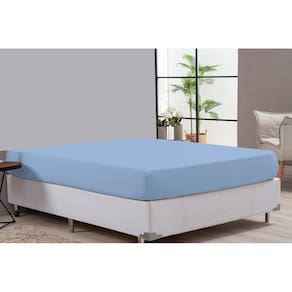 Lençol Avulso 80% Algodão Azul Cama Casal Padrão