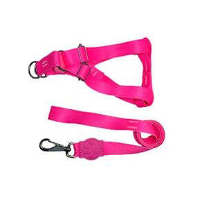 Coleira Peitoral Neon Americano 25Mm Para Cães - Rosa Nº4