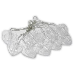 Cordão Luminado Com 20 Pregadores Coração Led Pilha Aa