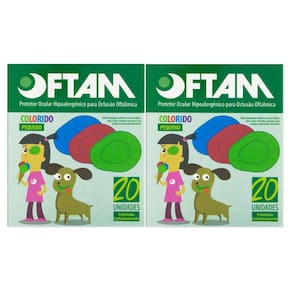 Kit 2 Protetores Ocular Oftam Pequeno Colorido 20 Unidades