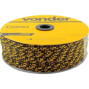 Corda Multifilamento Trançada 6X165 M Preta E Amarela Vonder