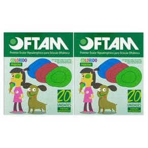 Kit 2 Protetores Ocular Oftam Pequeno Colorido 20 Unidades
