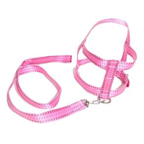 Guia com peitoral 25mm rosa quadriculado 4 46 cm a 51 cm