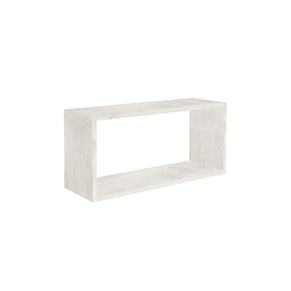 Prateleira Nicho Modulo Retangular MDP Branco Amadeirado 60cm