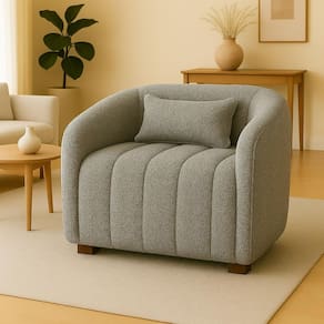 Poltrona Decorativa Lilian Boucle Cinza - Londrilar