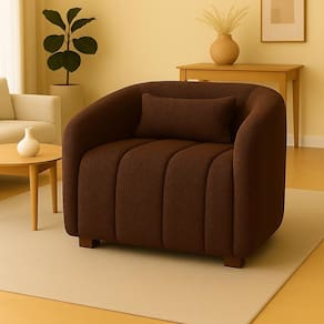 Poltrona Decorativa Lilian Boucle Marrom - Londrilar