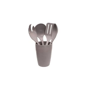 Concha Colher Espatula Utensílio Cozinha Suporte Cinza ECO 5un