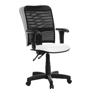 Cadeira De Escritório Ergonômica Tela Com Braço Branco Rv