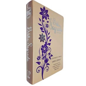 Bíblia Sagrada ARC FC Capa PU Luxo Flor Lilás e Rose PDA PJV PED MC Harpa Avivada e Corinhos Letra Gigante CPP