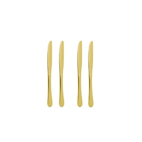 Faca de Sobremesa Inox Dourado Talher Metal Jogo 4un