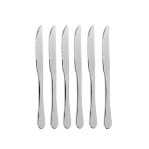 Faca de Mesa Churrasco Inox Resistente Serrilhada Elite 6un