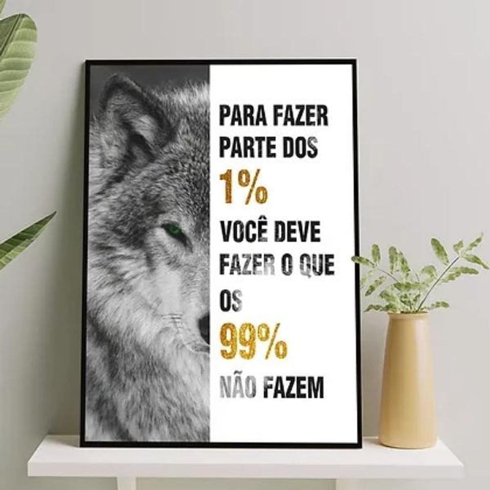 Quadro Motivacional Lobo 33X24Cm