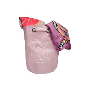 Cesto de Roupa Infantil Saco Lavanderia Rosa Dobravel Kids 1un
