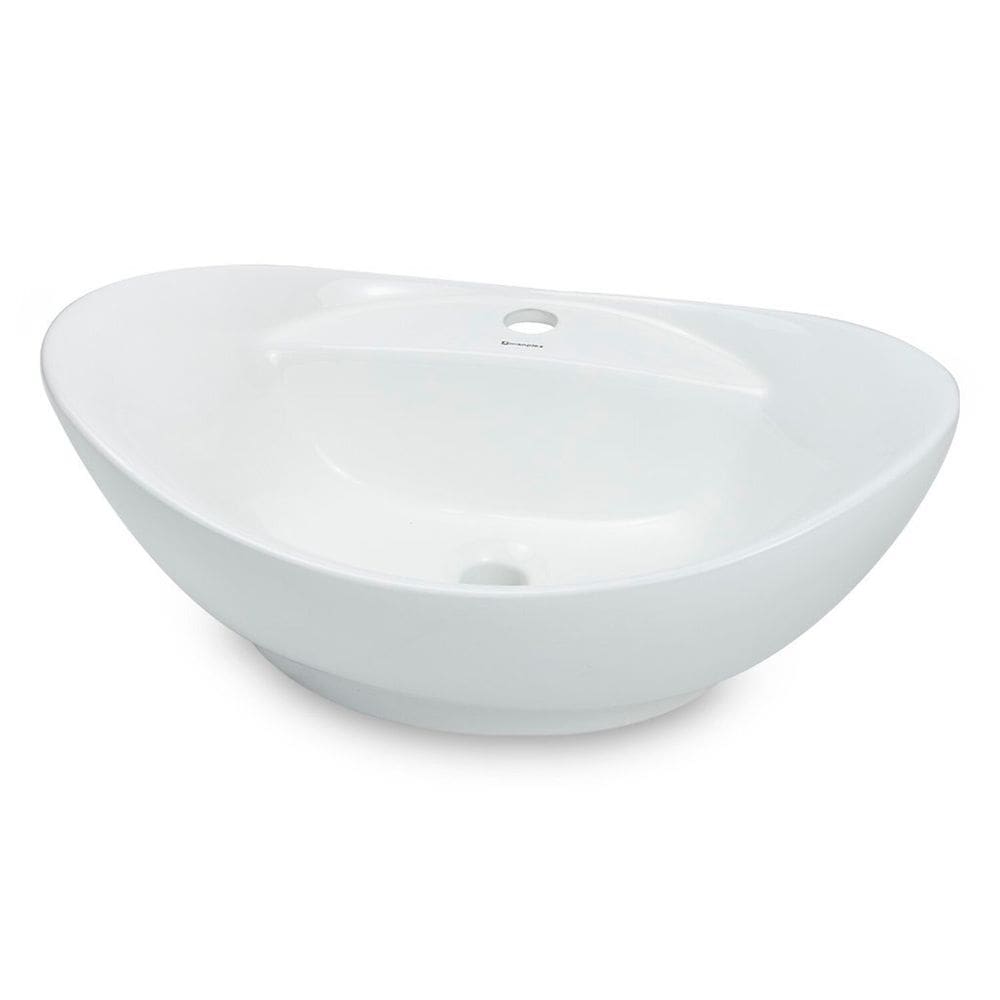 Cuba de Apoio para Banheiro/lavabo Cerâmica Redonda 59 Cm Branco
