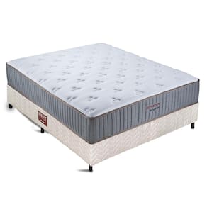 Conjunto Colchão Cama Box Bege Fit Casal Bellagio Gel Orthocrin 138X188x69 Molas Ensacadas Espuma Certificada