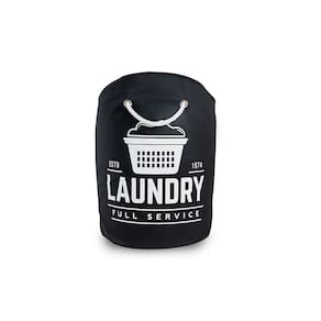 Cesto de Roupa Lavanderia Saco Dobravel Laundry Preto 15L