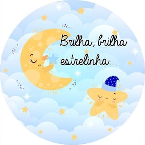Painel Redondo 3D Sublimado Brilha Estrelinha Frd-4397