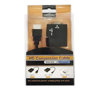 Cabo Conversor com audio adaptador HDMI para VGA co01