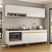 Armário de Cozinha Modulada Compacta 4 Pçs com Balcão para Cooktop Veneza Multimóveis MP2264