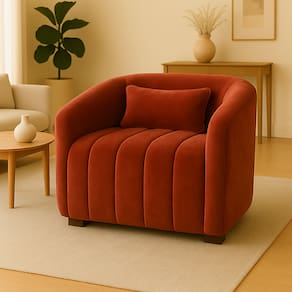 Poltrona Decorativa Lilian Veludo Terracota - Londrilar