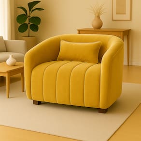 Poltrona Decorativa Lilian Veludo Mostarda - Londrilar