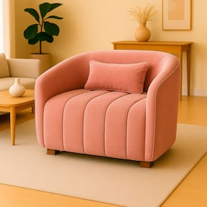 Poltrona Decorativa Lilian Veludo Rosa - Londrilar