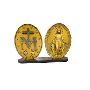 Adorno Pedestal Medalha Milagrosa Nossa Senhora das Graças 9cm