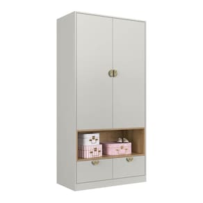 Guarda Roupa Infantil 2 Portas 2 Gavetas Lille GL1080 90cm Branco - Art In Móveis