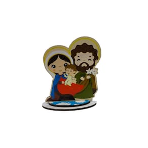 Adorno Pedestal da Sagrada Família Infantil 10cm