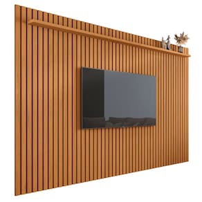 Painel Ripado Amadeirado Para Sala Grande 2m Versatil Tv Até 75