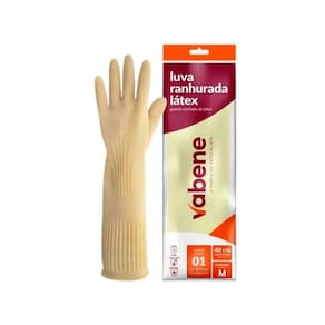 Luva de Látex Ranhurada M Manga Longa - Vabene