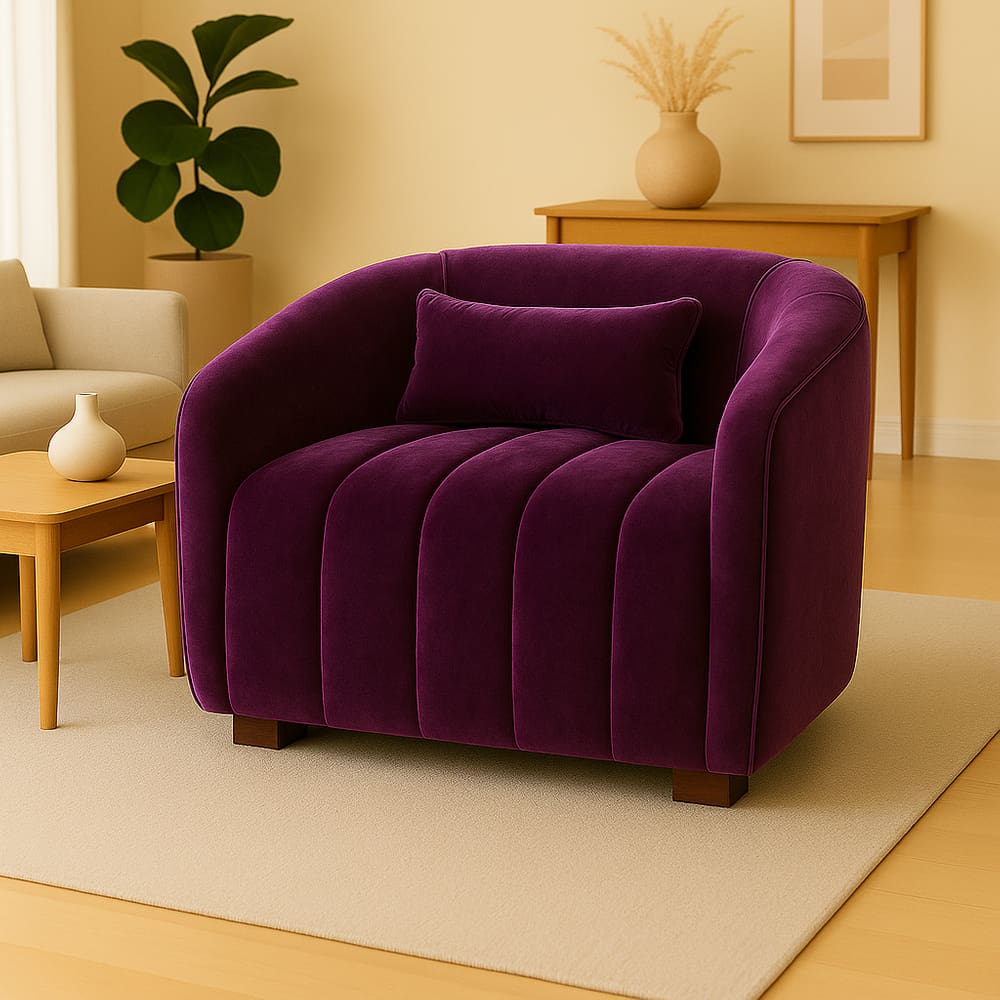 Poltrona Decorativa Lilian Veludo Roxo - Londrilar