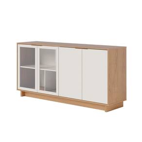 Balcão Aparador Buffet 4 Portas Naelly Noce Freijó/Off White C04 - D`Rossi