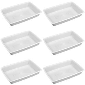 Kit 6 Bandejas de Plástico 7L Bacia Plasvale 45x30x8cm Açougue Restaurante