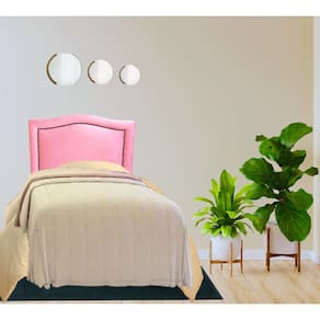 Cabeceira Solteiro Línea Lux Corino Rosa com Tachas-