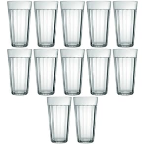 Kit 12 Copos Americanos 450ml Vidro Long Drink Sucos Água Nadir Figueiredo