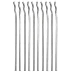 Conjunto 10 Canudos De Aço Inox Reutilizável Ecológico Curva
