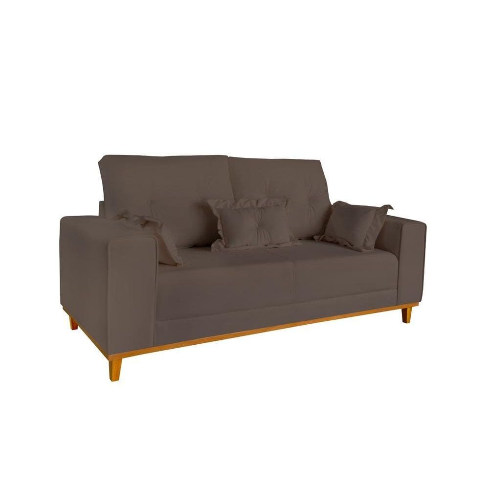 Sofá 3 Lugares M39 Veludo Marrom 210cm