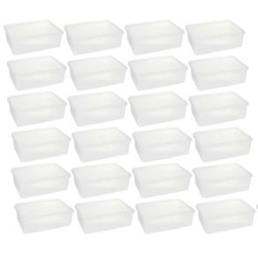 Kit 24 Caixas Organizadoras 3,5L Plasvale Cestos Plásticos com Tampa Retangulares