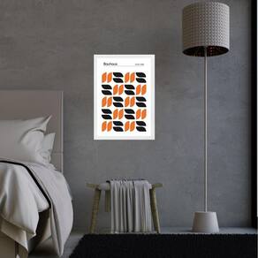 Quadro Bauhaus Laranja - Minimalist Tears 33X24Cm - Vidro