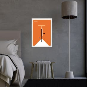 Quadro Decorativo Bicicleta Bauhaus Laranja 45X34Cm