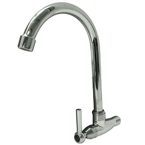 Torneira De Cozinha Para Parede Cromada 1/2 Bica Móvel Prata