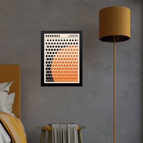 Quadro Laranja Bauhaus - Solar Mesh 24X18Cm - Com Vidro