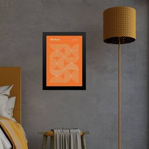 Quadro Bauhaus Orange Laranja - Inverted Circles 24X18Cm