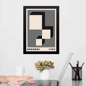 Quadro Bauhaus Cinza -Descending Blocks 24X18Cm