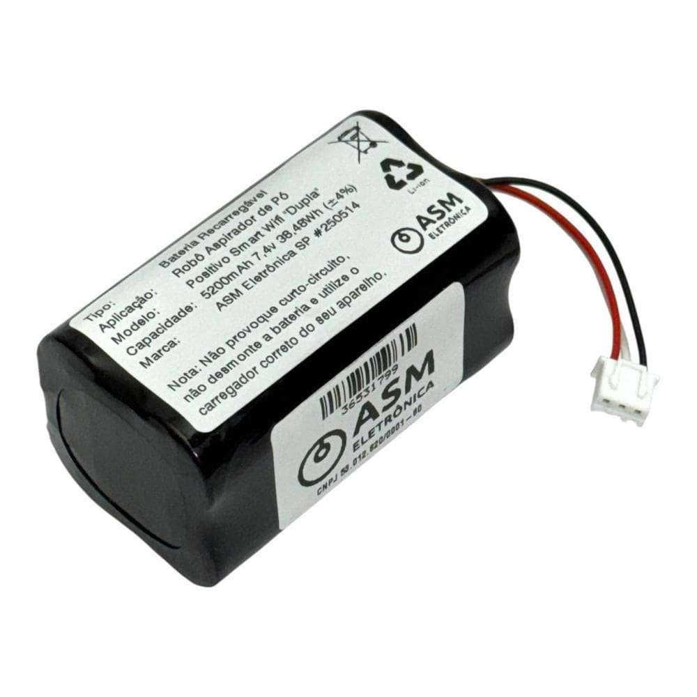 Bateria Dupla Robô Aspirador Positivo Smart Wifi 5200Mah