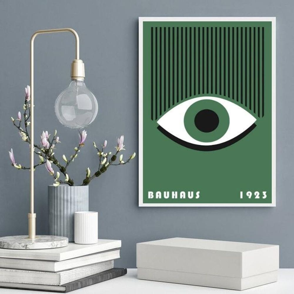 Quadro Poster Bauhaus - Olho Verde 24X18Cm - Com Vidro