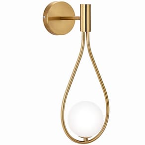 Luminária Arandela Parede 44Cm Moderna Gota Globo Vidro 15Cm