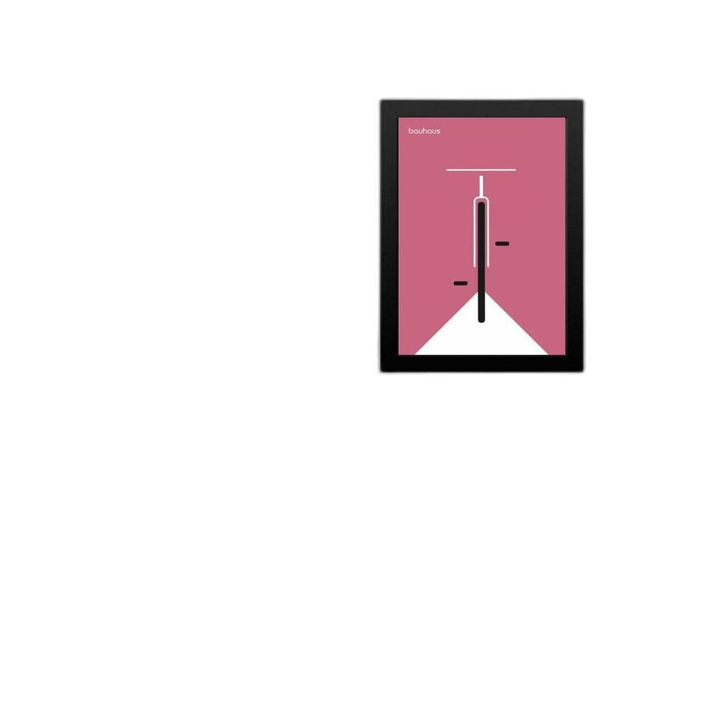 Quadro Bauhaus Bicicleta Rosa 33X24Cm